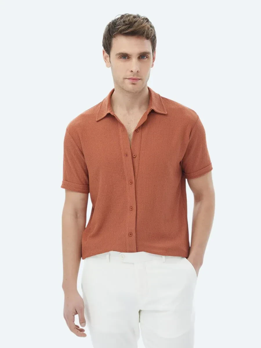 Kiremit Regular Fit Casual Gömlek - 1
