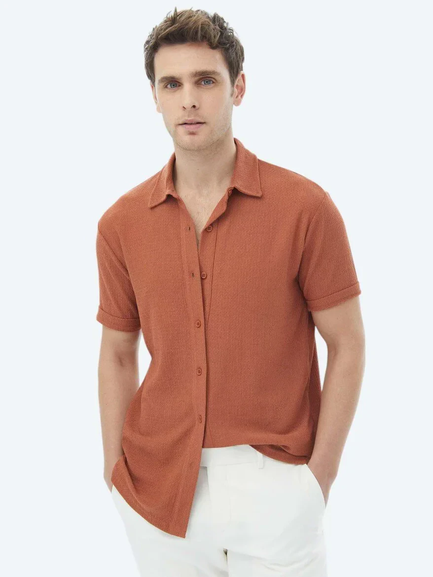 Kiremit Regular Fit Casual Gömlek - 3