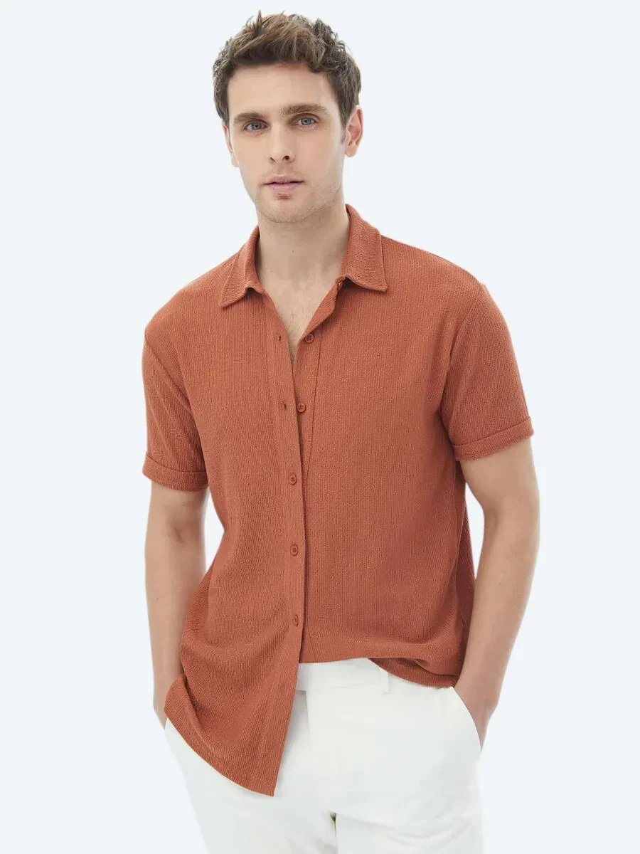 Kiremit Regular Fit Casual Gömlek - 3