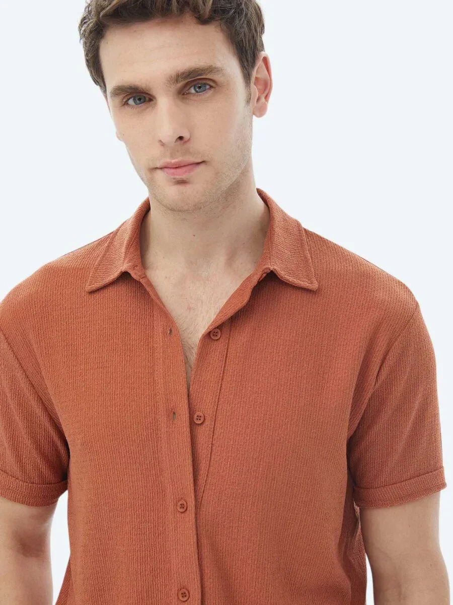 Kiremit Regular Fit Casual Gömlek - 4