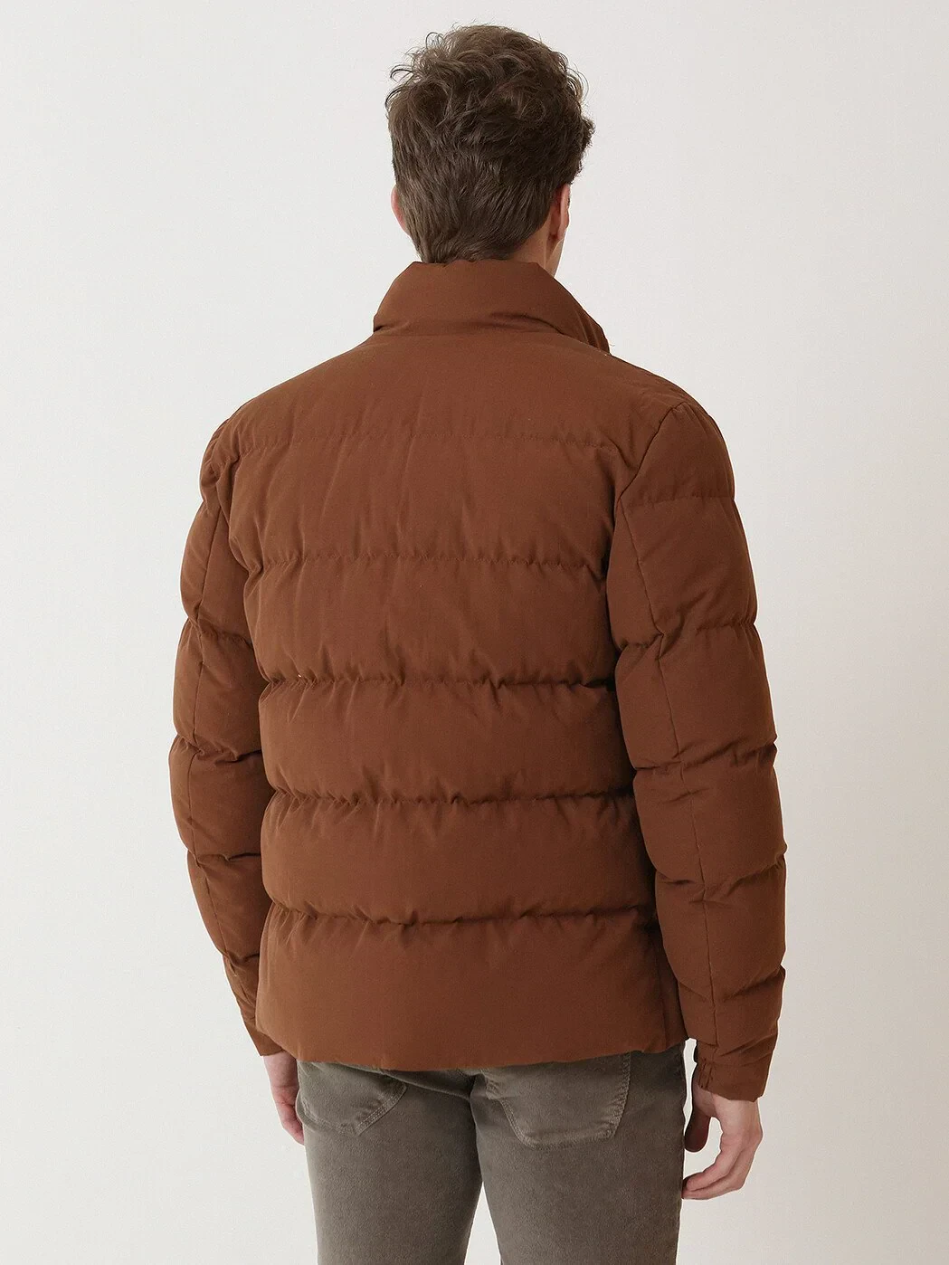 Kiremit Regular Fit Dik Yaka Casual Dokuma Mont - 5