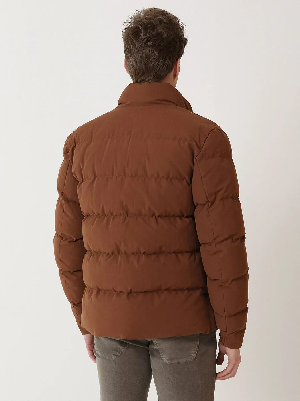 Kiremit Regular Fit Dik Yaka Casual Dokuma Mont - 5