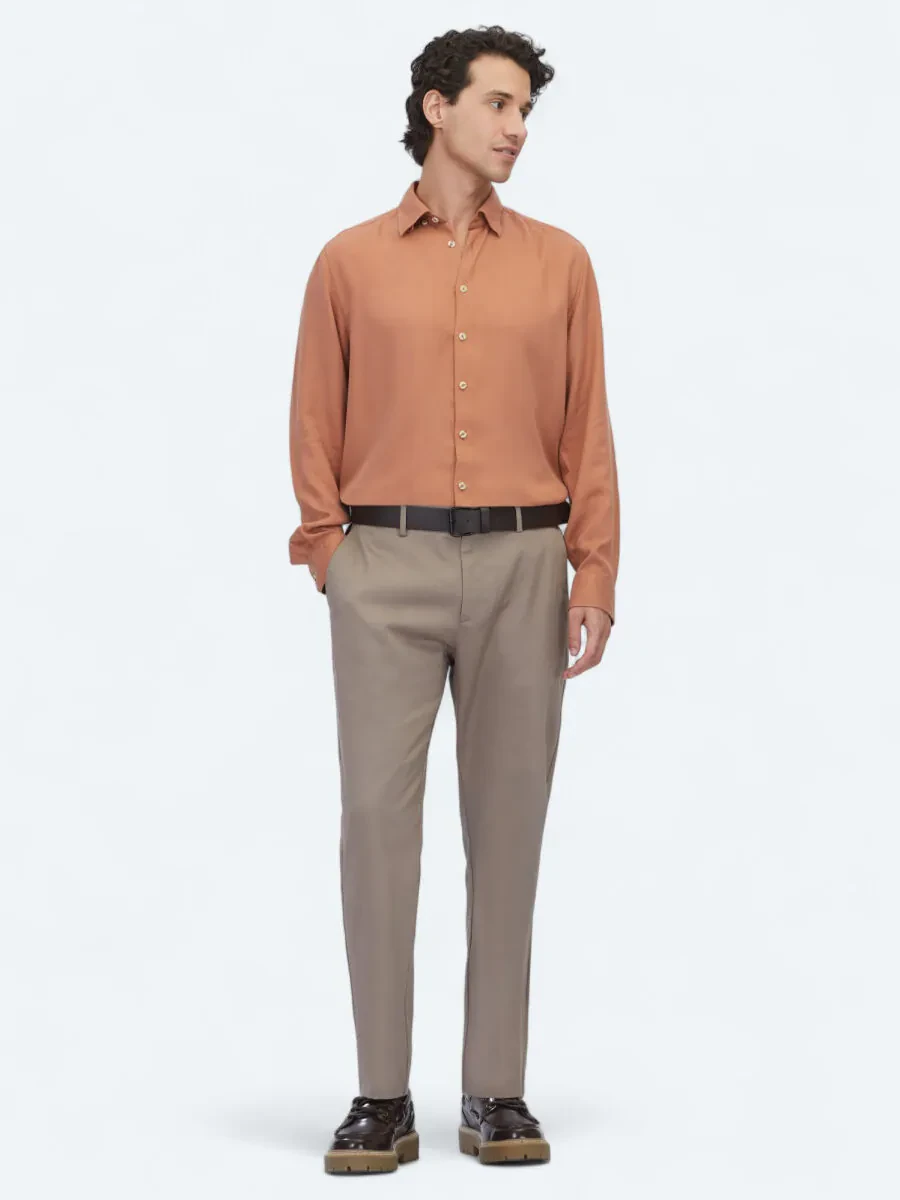 Kiremit Regular Fit Dokuma Casual Gömlek - 2