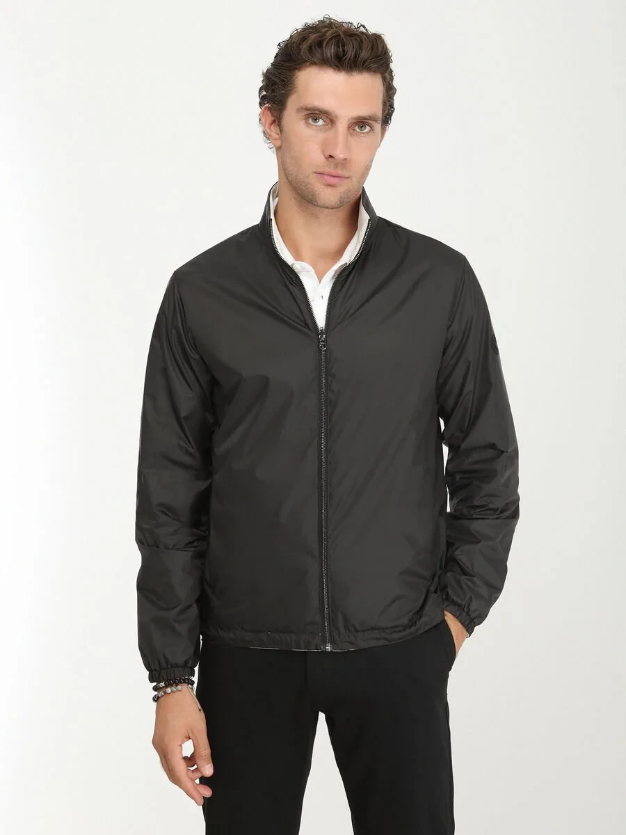 Kırık Beyaz Regular Fit Dik Yaka Casual Dokuma Çift Taraflı Mont - 3