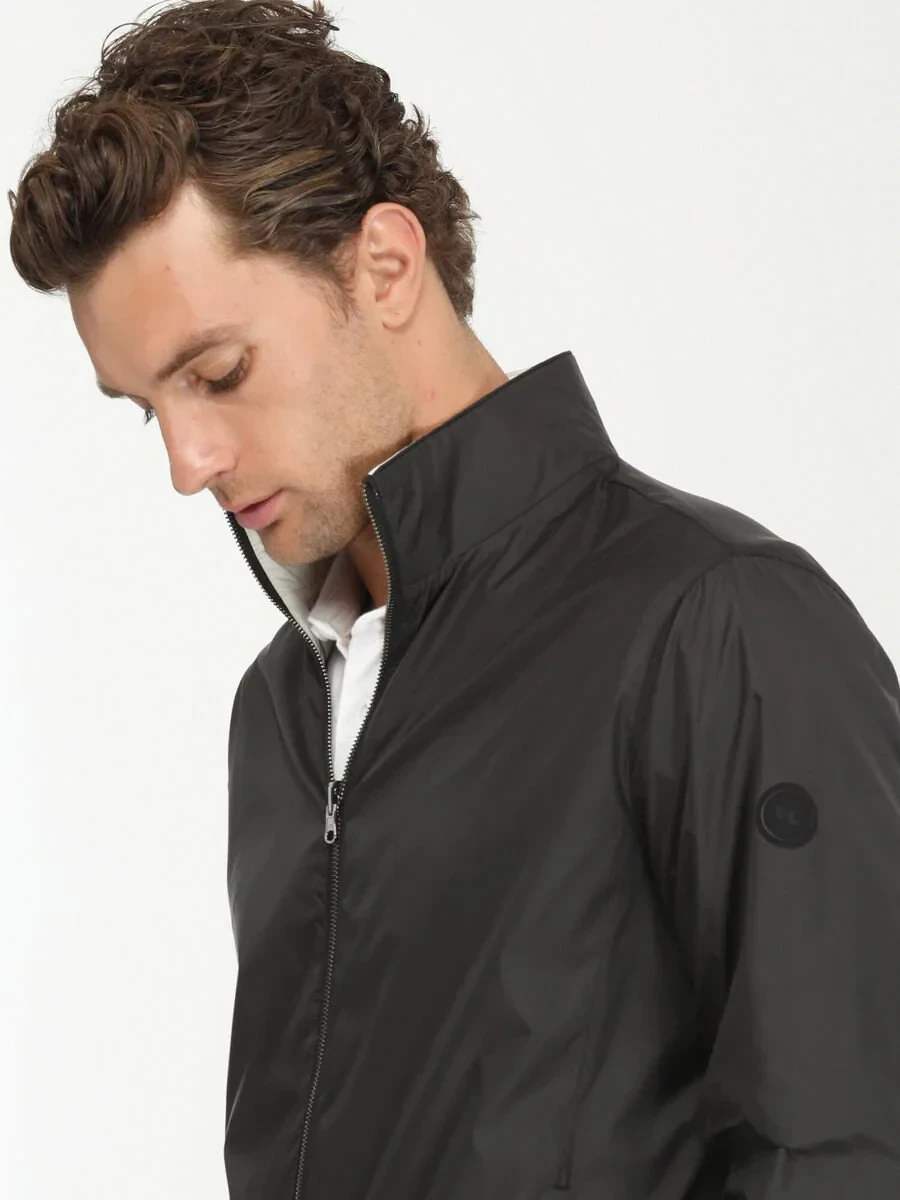 Kırık Beyaz Regular Fit Dik Yaka Casual Dokuma Çift Taraflı Mont - 7
