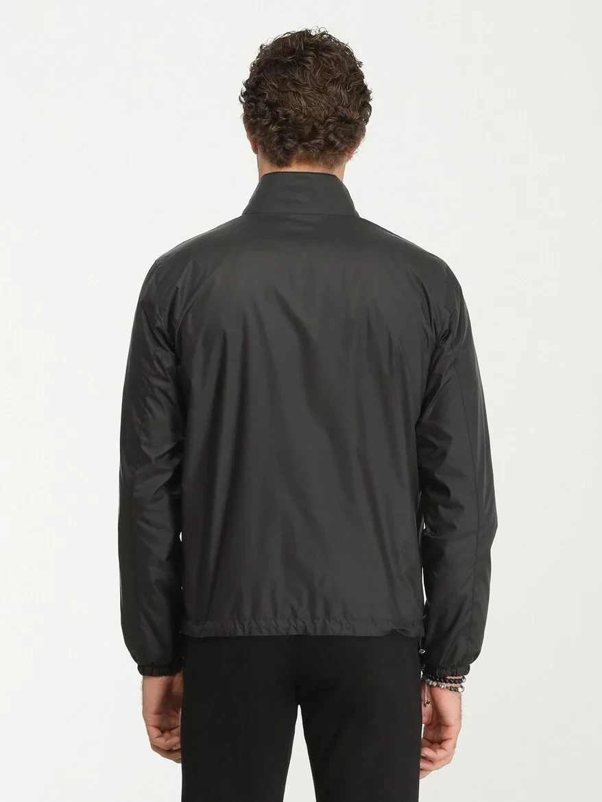 Kırık Beyaz Regular Fit Dik Yaka Casual Dokuma Çift Taraflı Mont - 9