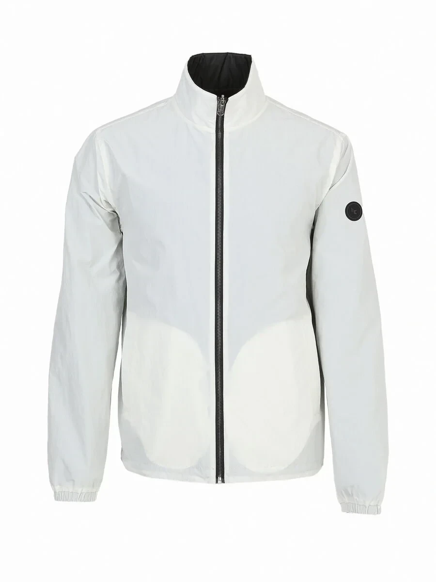 Kırık Beyaz Regular Fit Dik Yaka Casual Dokuma Çift Taraflı Mont - 11