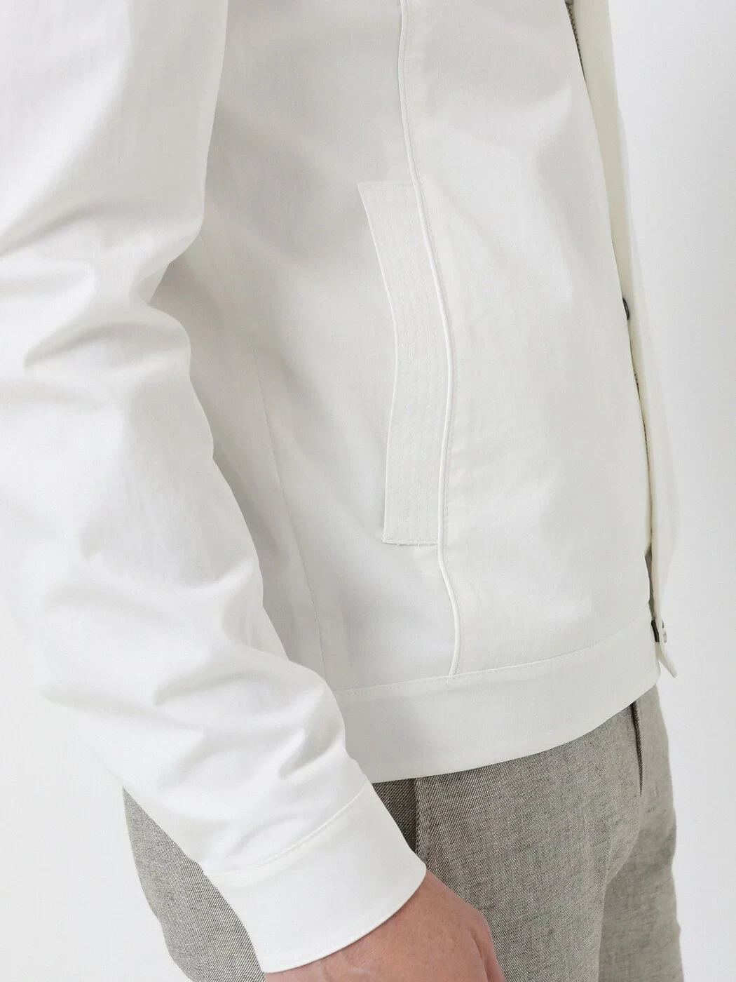 Kırık Beyaz Regular Fit Dik Yaka Casual Dokuma Mont - 6