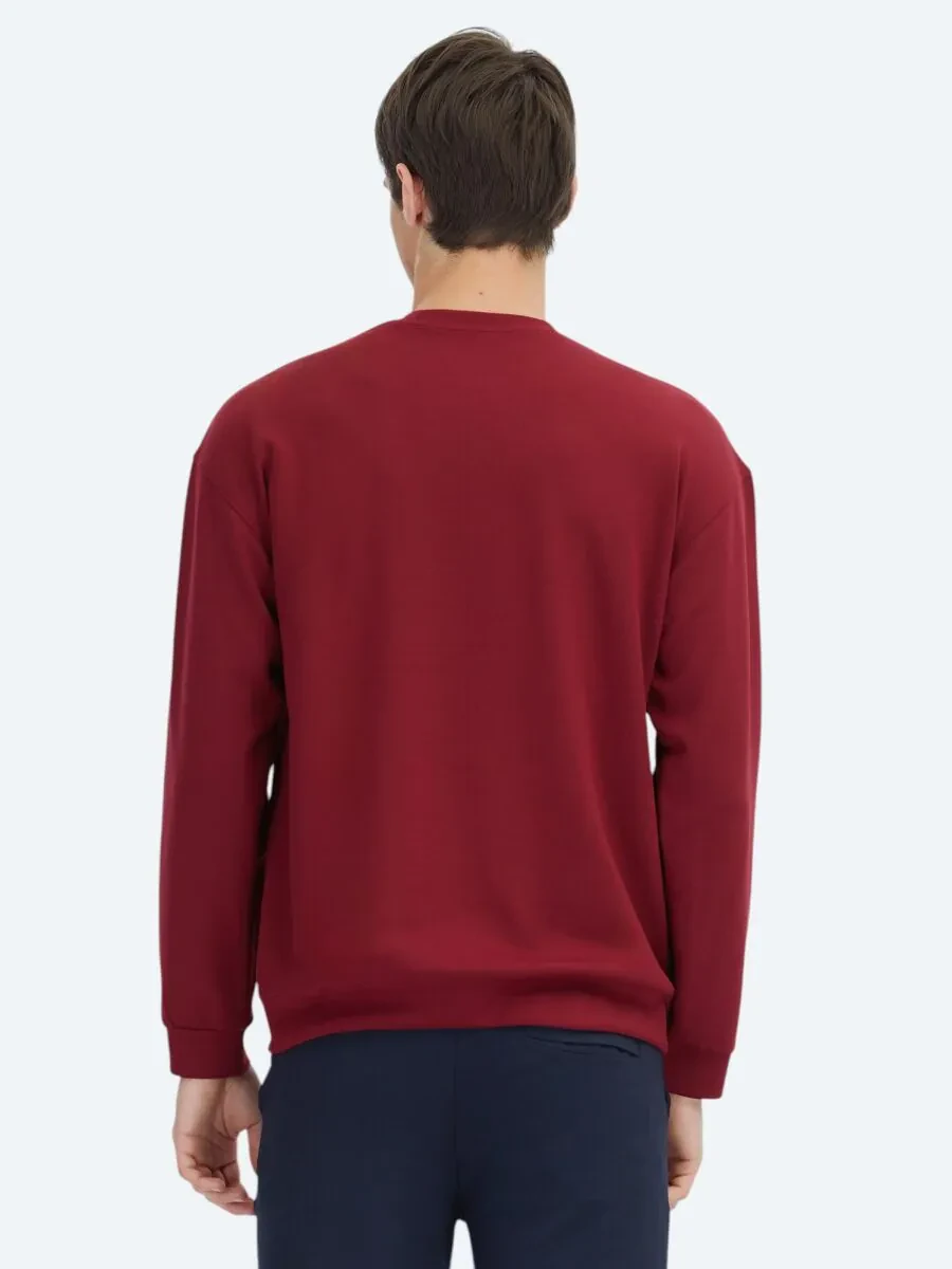 Kırmızı Bisiklet Yaka Baskılı Sweatshırt - 6