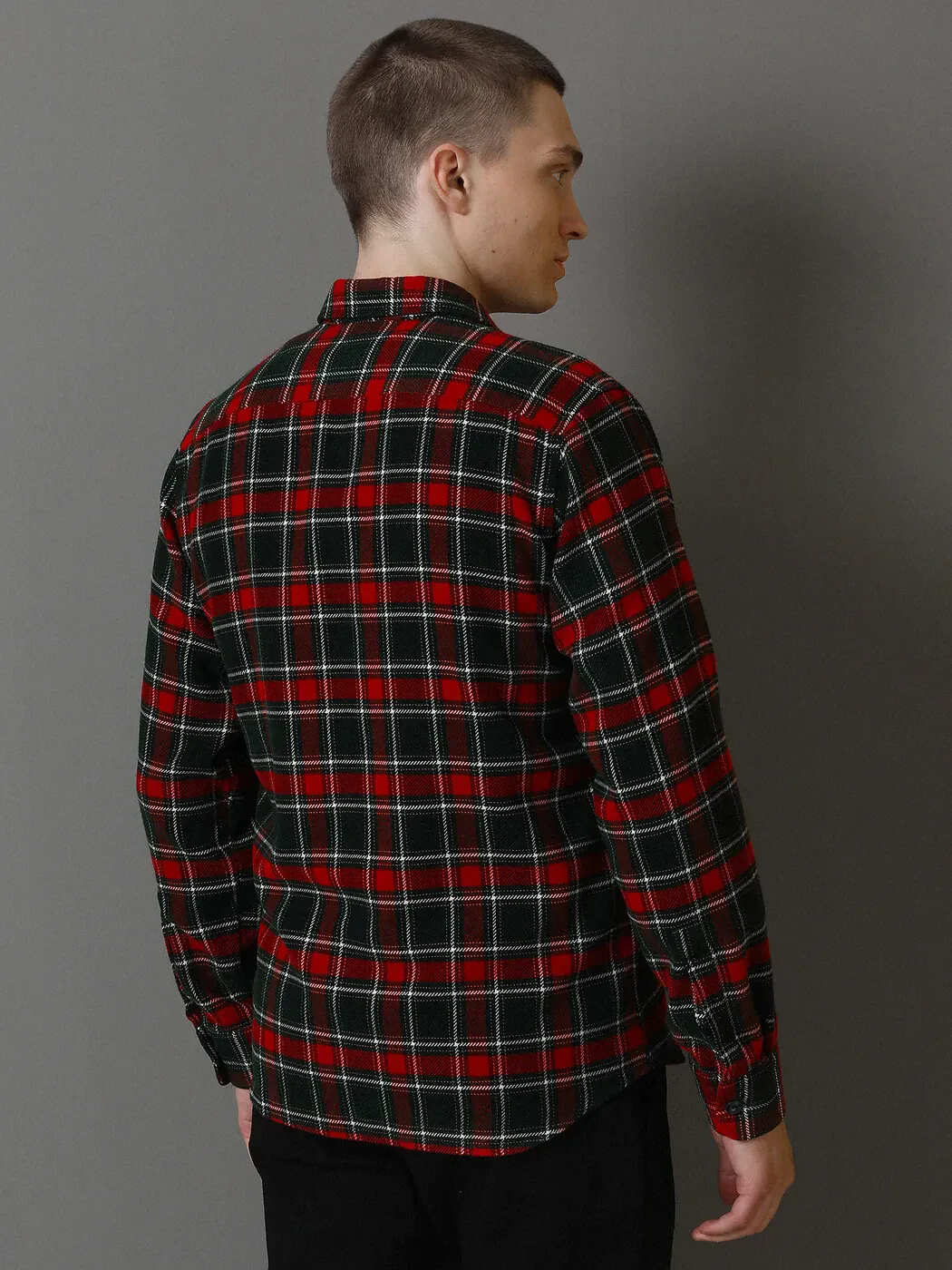 Kırmızı Kareli Regular Fit Dokuma Casual Gömlek - 5