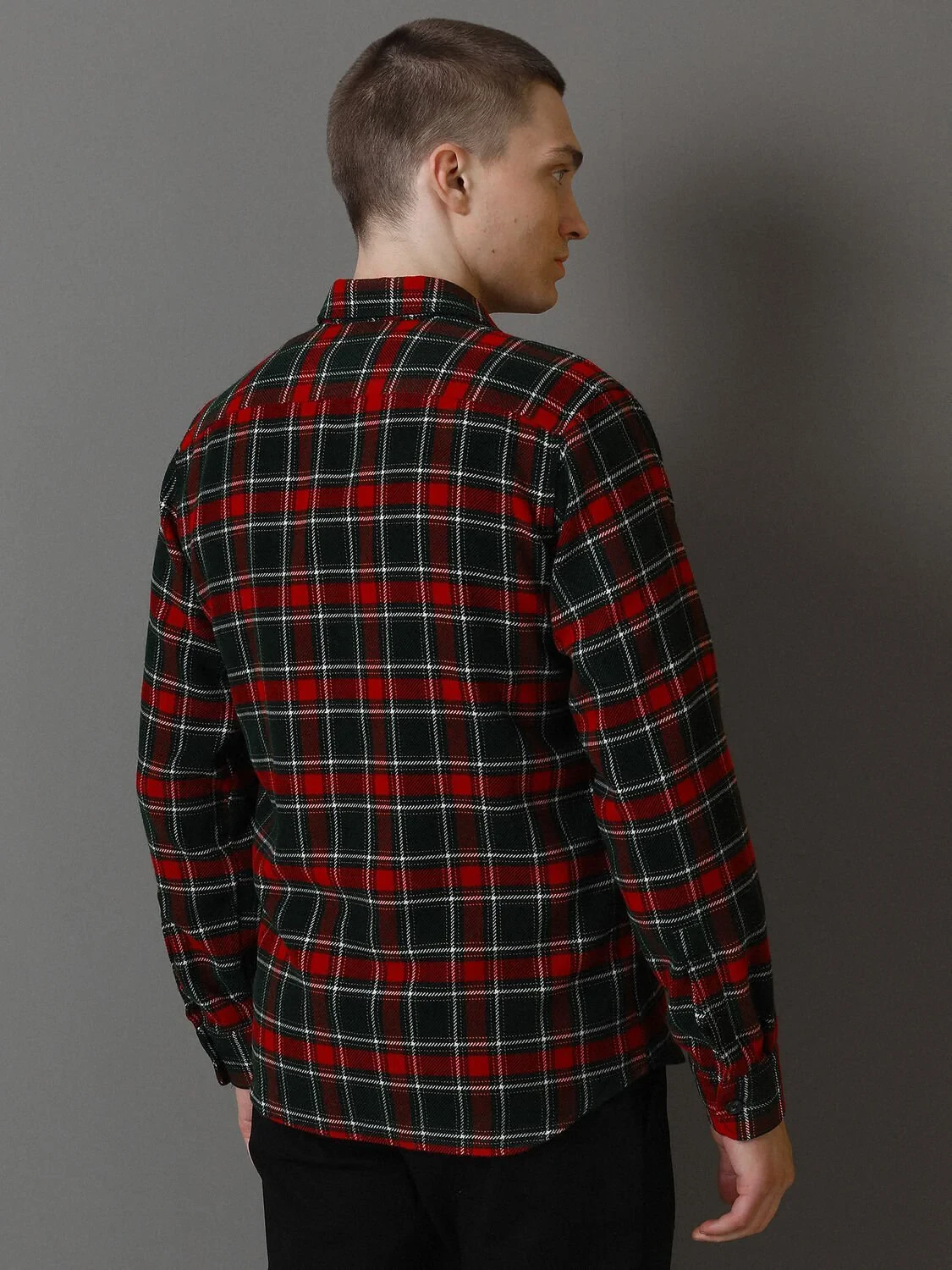 Kırmızı Kareli Regular Fit Dokuma Casual Gömlek - 5