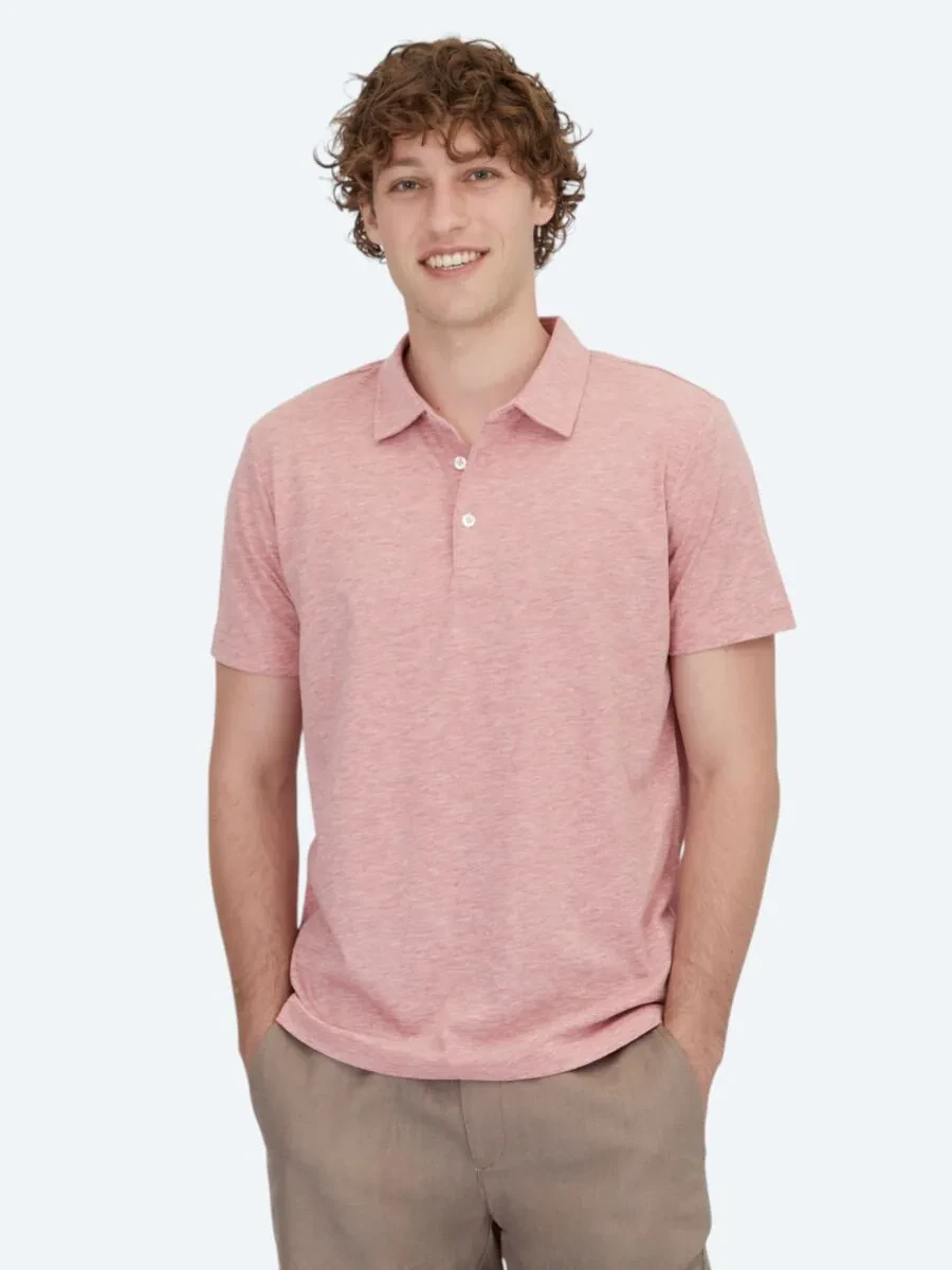 Kırmızı Polo Yaka Pamuk Karışımlı T-Shirt - 1