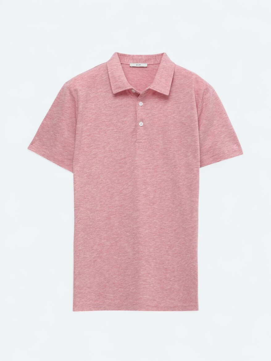 Kırmızı Polo Yaka Pamuk Karışımlı T-Shirt - 6
