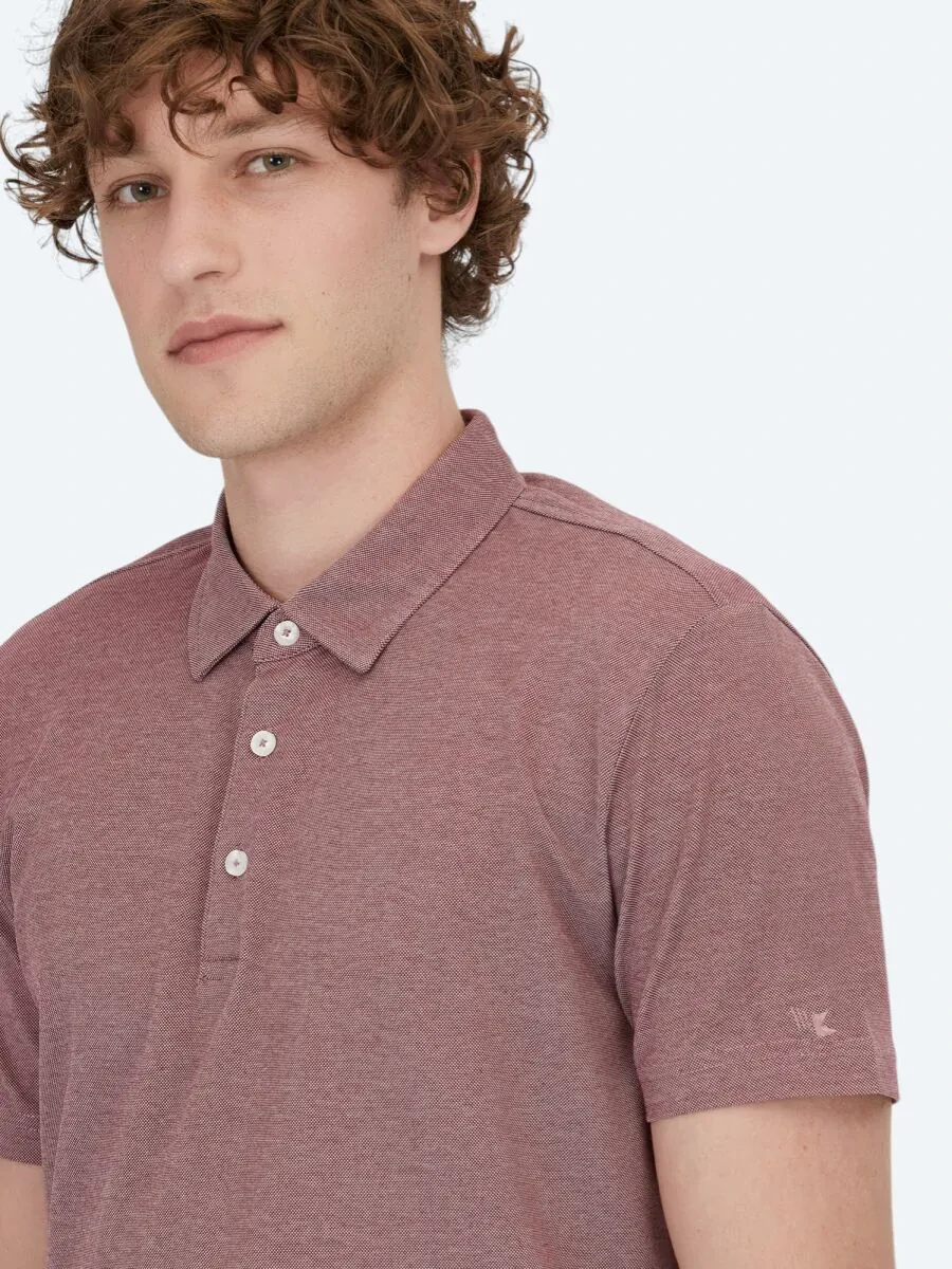 Kırmızı Polo Yaka Pamuk Karışımlı T-Shirt - 3