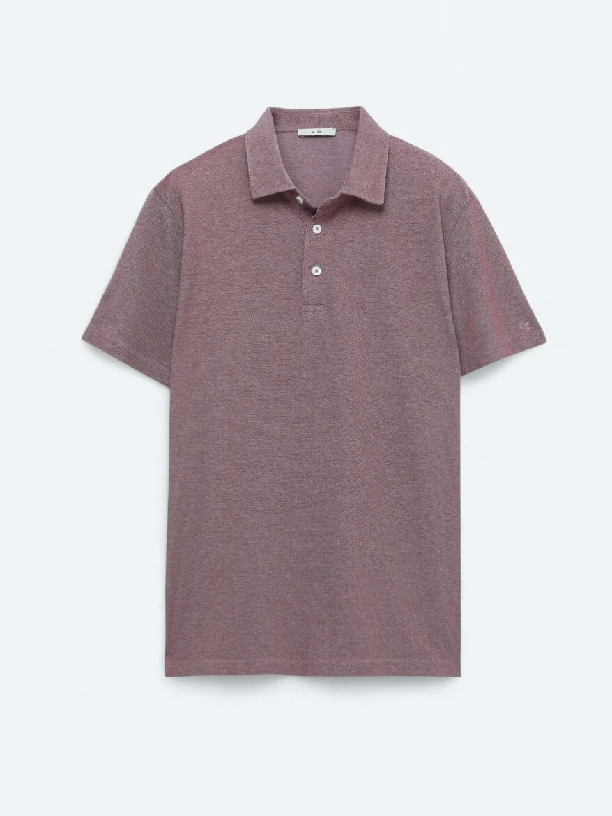 Kırmızı Polo Yaka Pamuk Karışımlı T-Shirt - 6