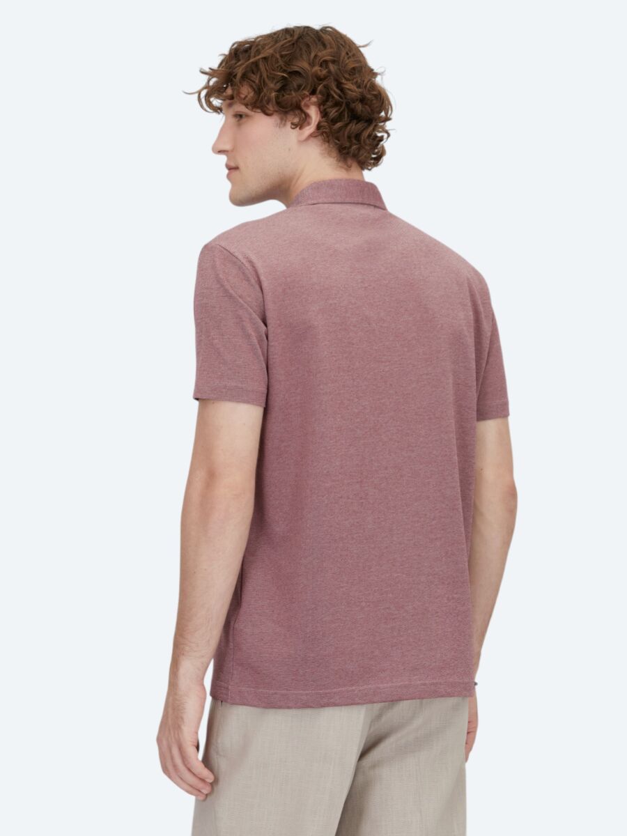 Kırmızı Polo Yaka Pamuk Karışımlı T-Shirt - 5