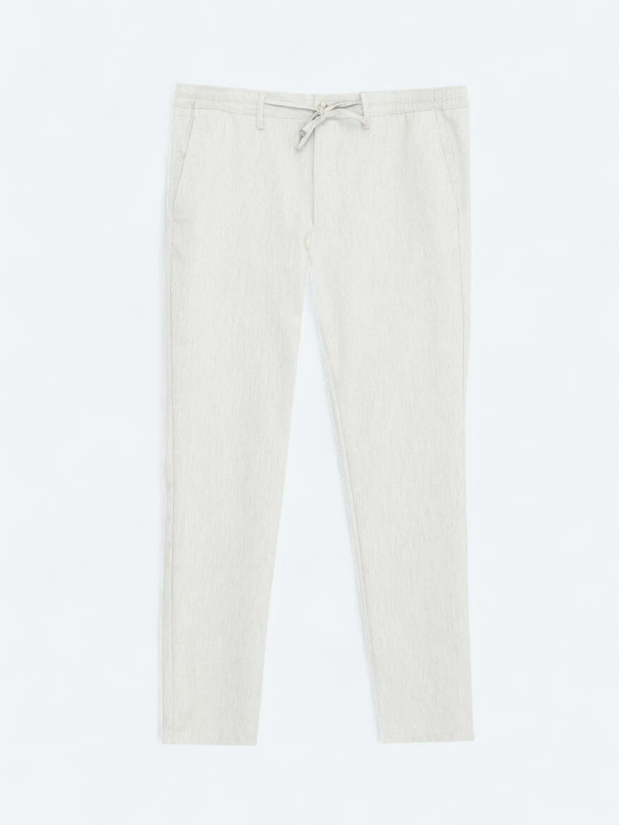 Koyu Bej Düz Dokuma Jogging Fit Casual Pantolon 