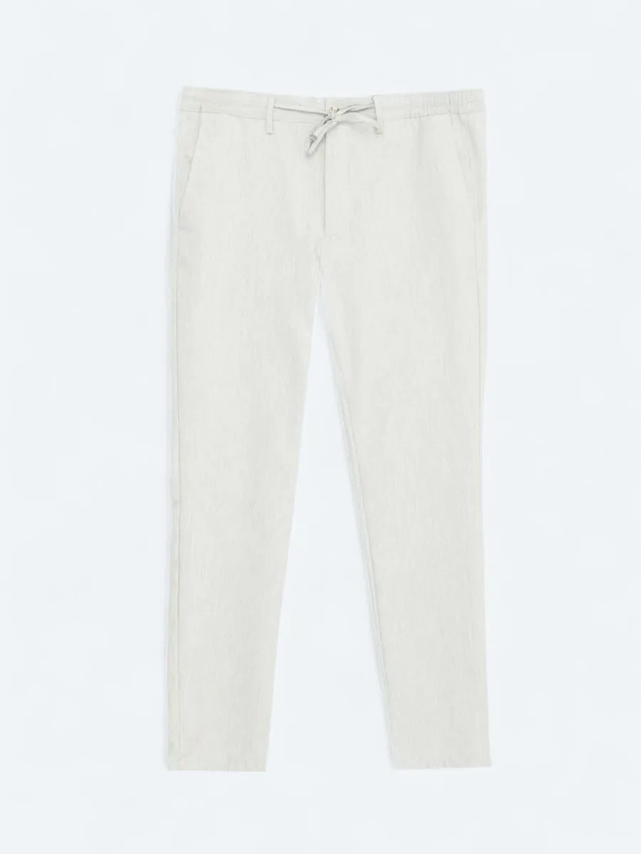Koyu Bej Düz Dokuma Jogging Fit Casual Pantolon - 1