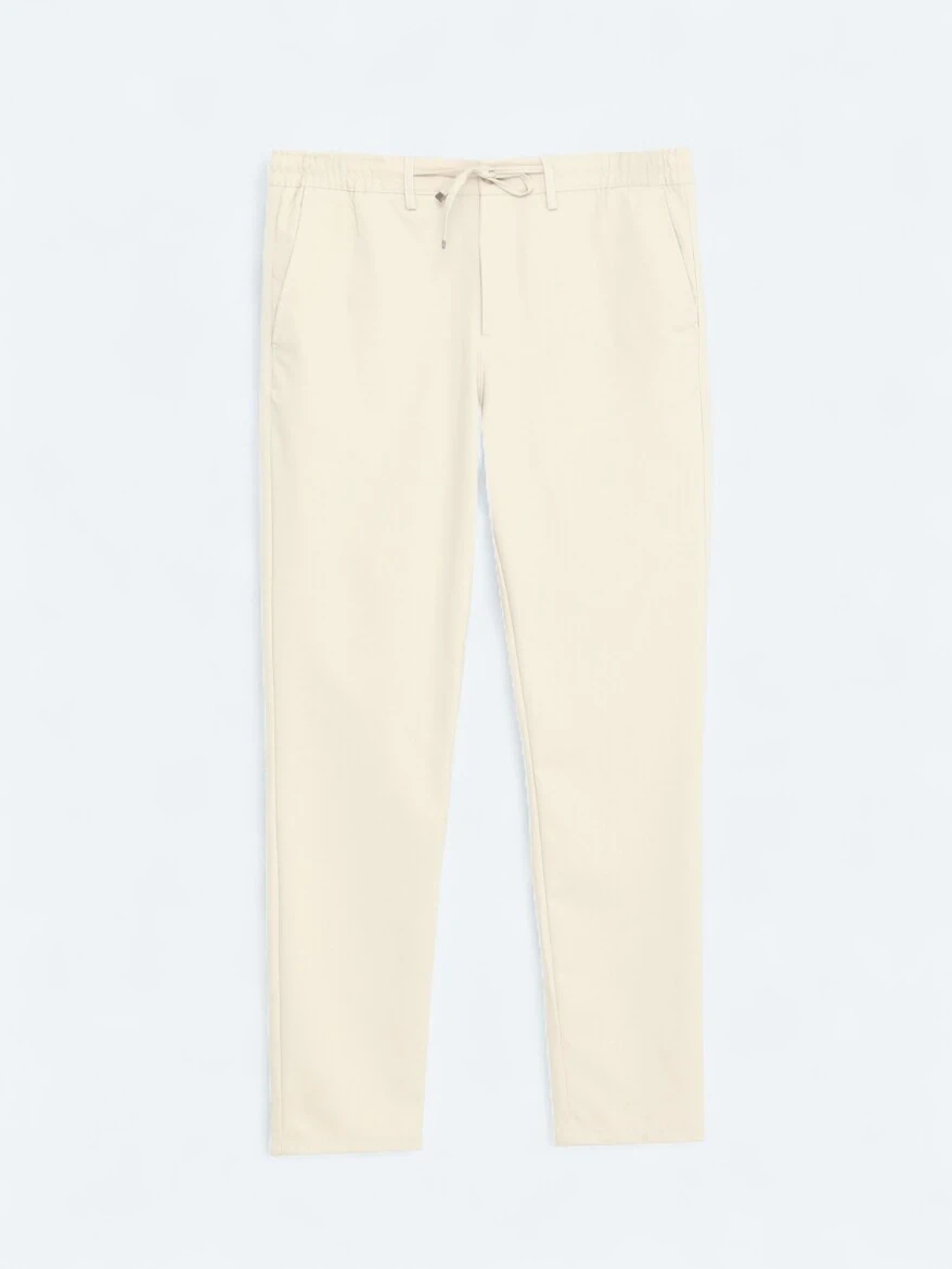 Koyu Bej Düz Dokuma Jogging Fit Casual Pantolon - 6