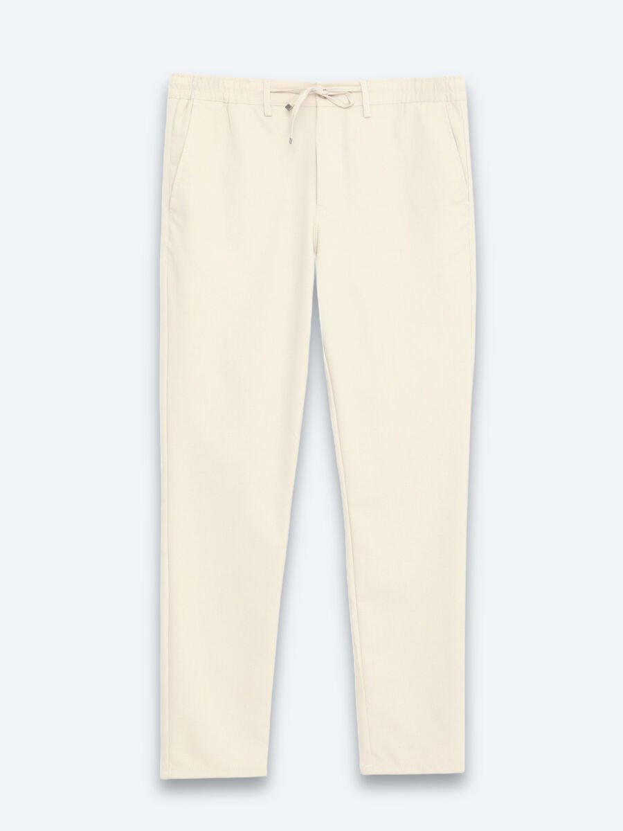 Koyu Bej Düz Dokuma Jogging Fit Casual Pantolon - 6