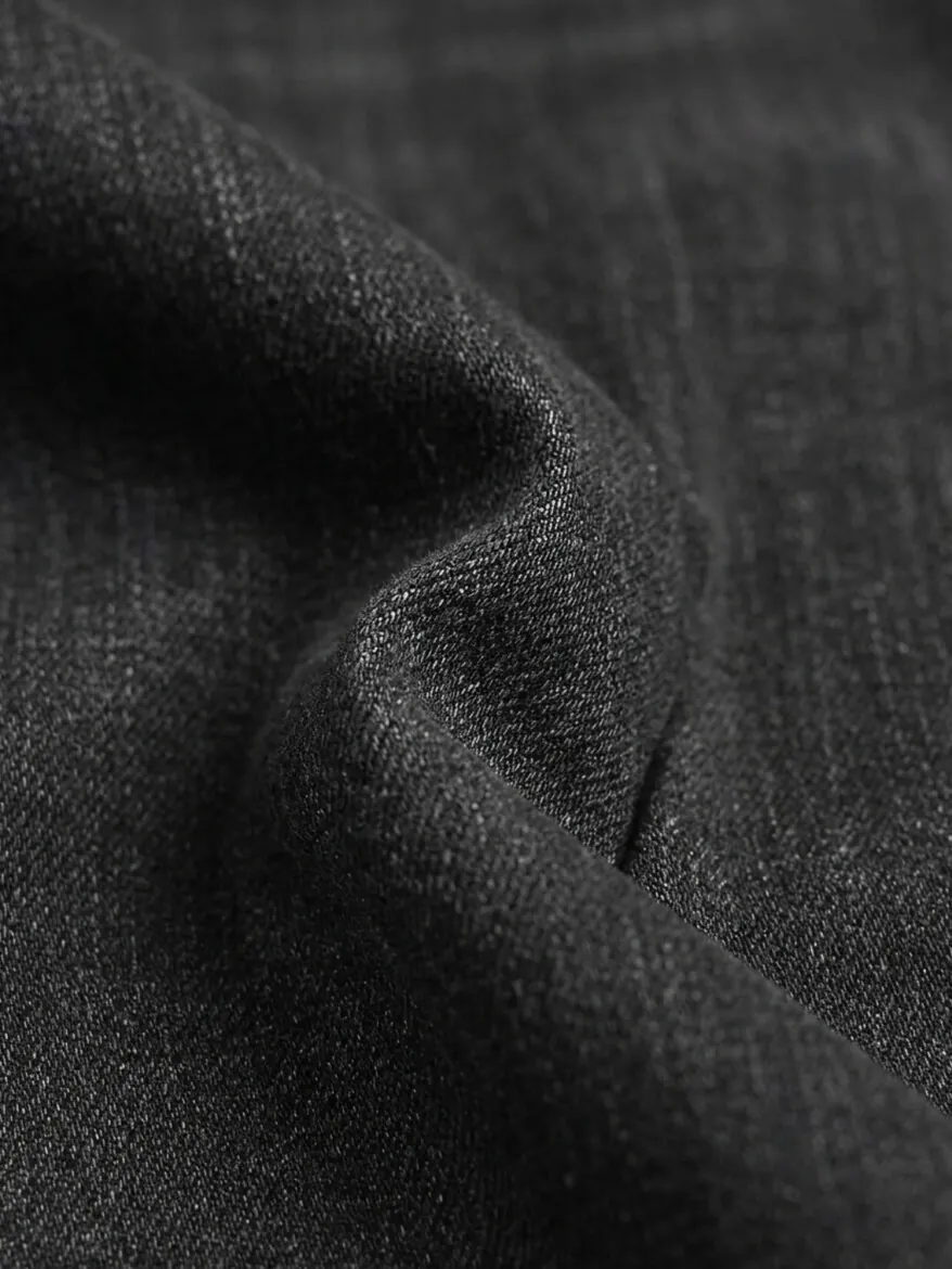 Koyu Gri Düz Slim Fit Denim Pamuk Karışımlı Pantolon - 10