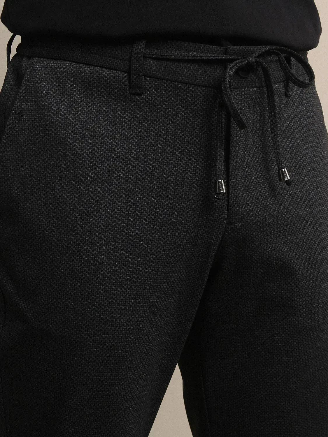 Koyu Gri Mikro Örme Fitted Fit Smart Casual Pantolon - 3
