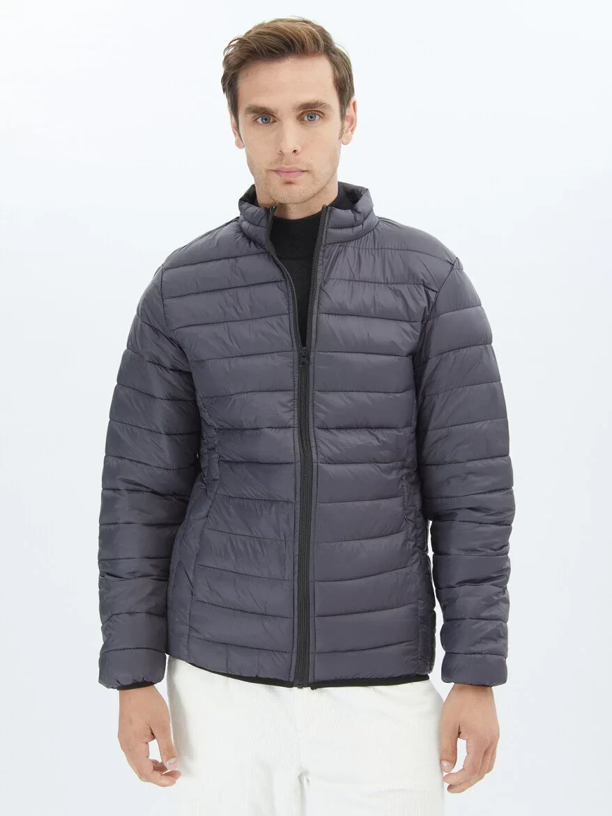 Koyu Gri Regular Fit Casual Dokuma Mont - 2