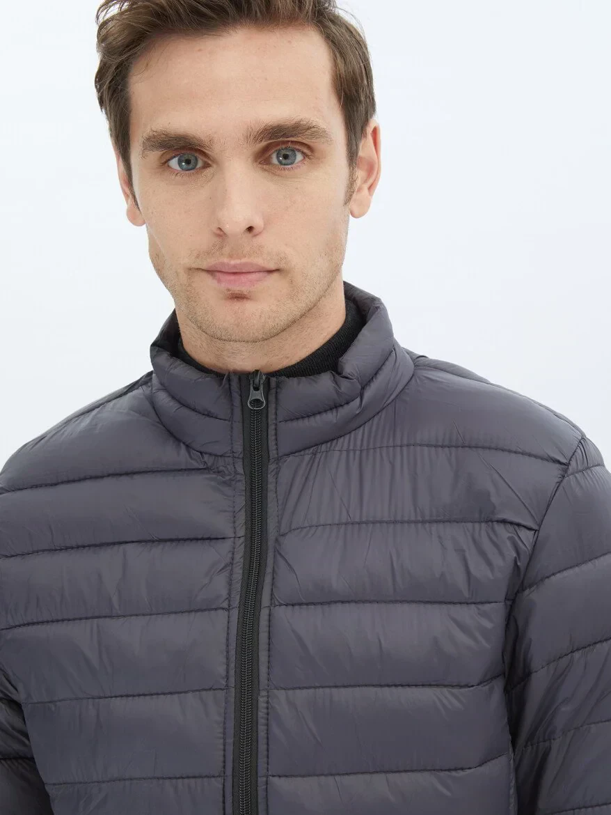 Koyu Gri Regular Fit Casual Dokuma Mont 
