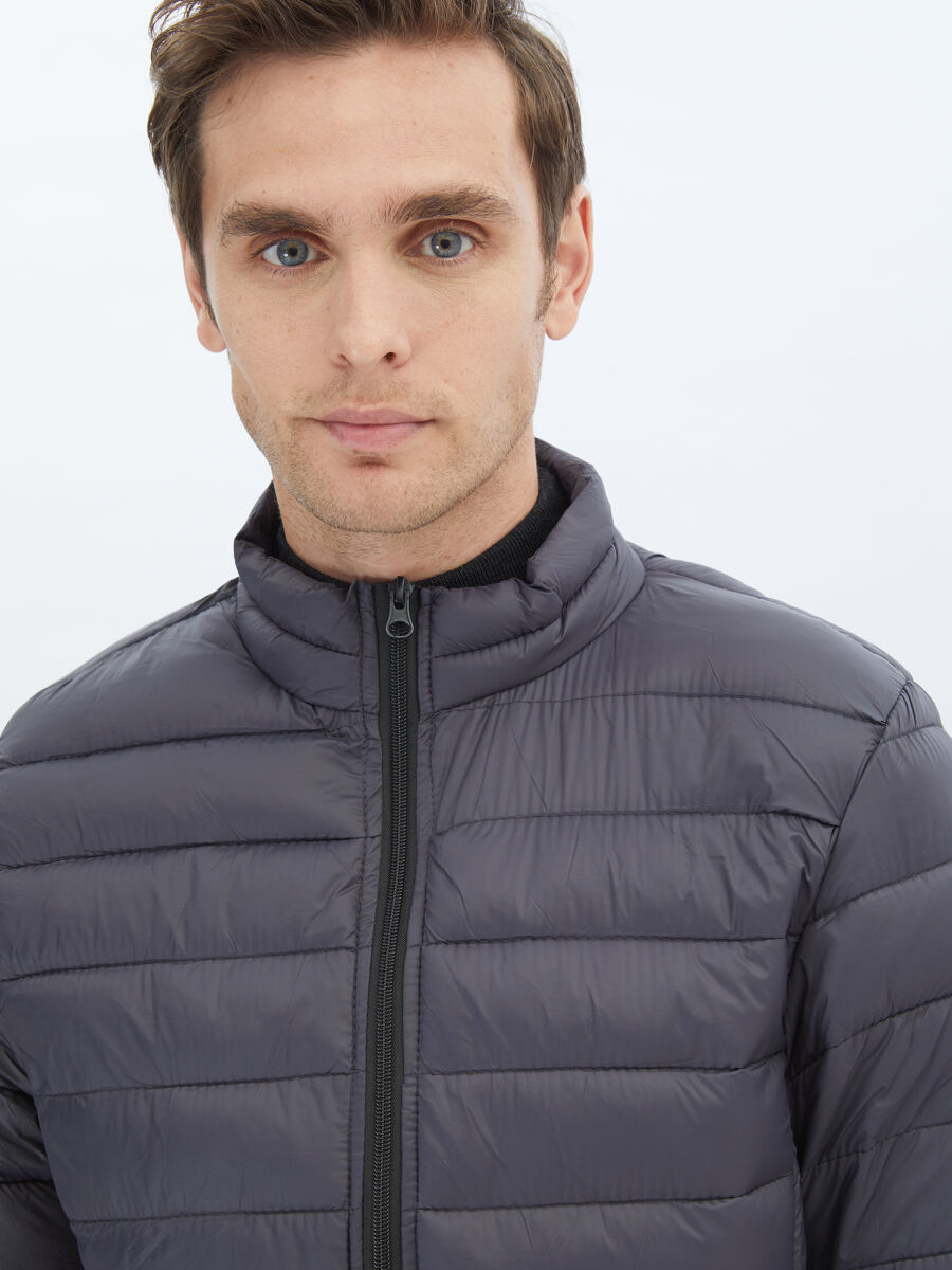 Koyu Gri Regular Fit Casual Dokuma Mont - 4