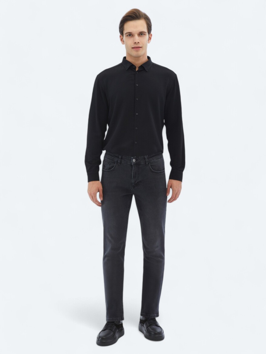 Koyu Gri Super Slm Fit Denim Pamuk Karışımlı Pantolon - 1