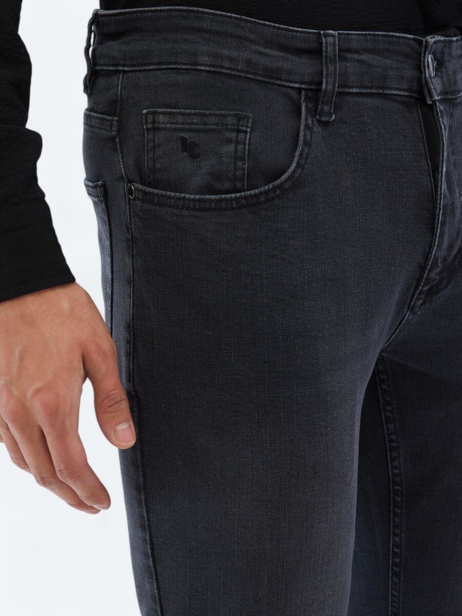 Koyu Gri Super Slm Fit Denim Pamuk Karışımlı Pantolon - 3