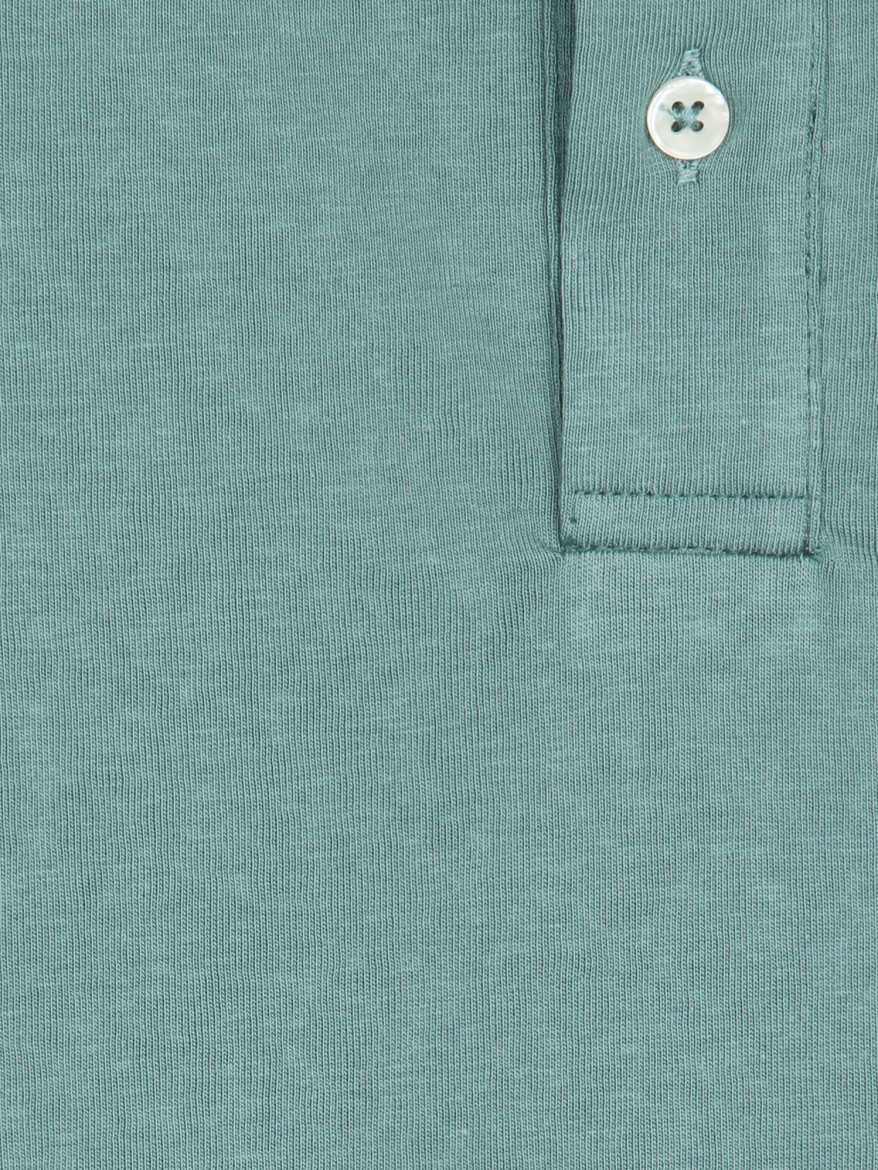 Koyu Haki Düz Pamuk Karışımlı T-Shirt - 9