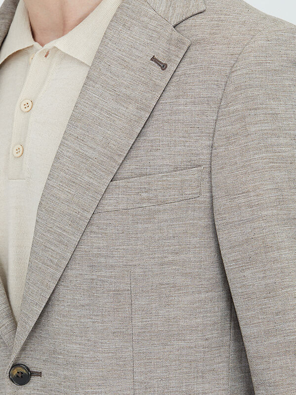 Koyu Kahve Desenli Modern Fit Yün Karışımlı Ceket - 3