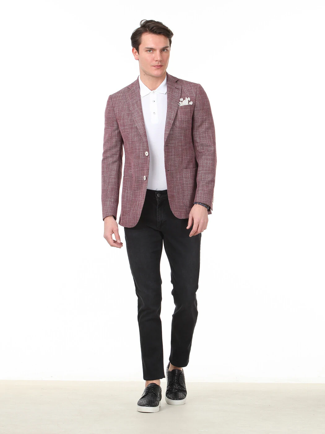 Koyu Kırmızı Mikro Regular Fit Ceket - 2