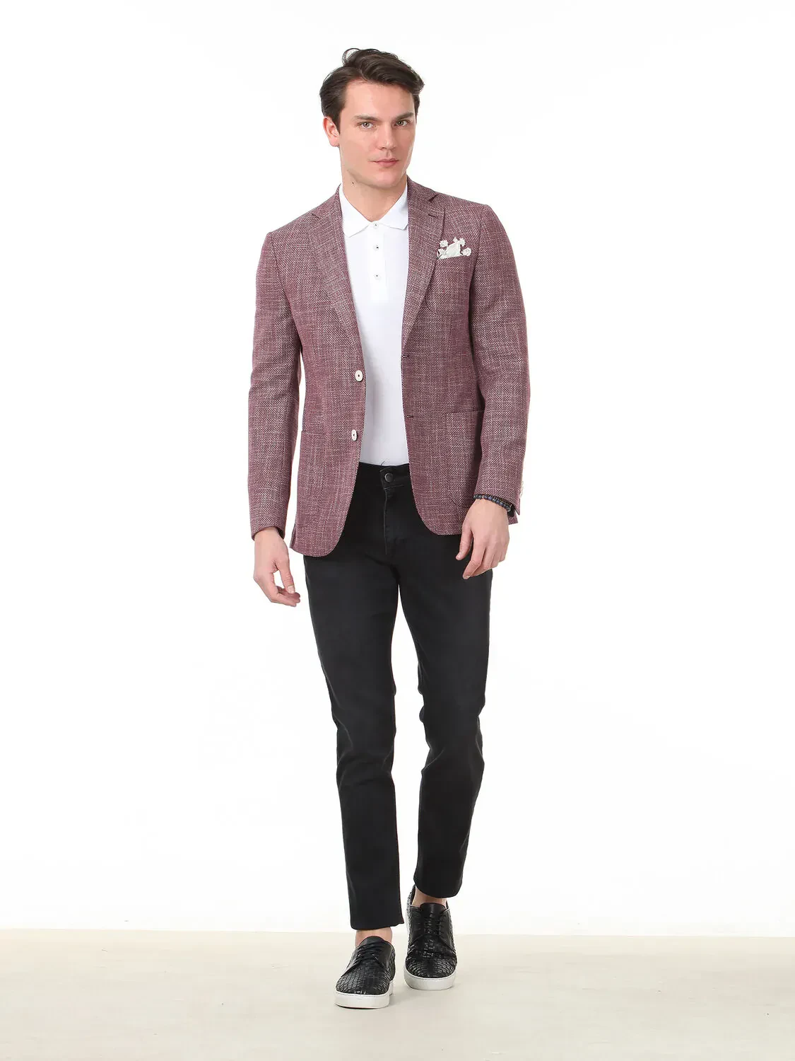 Koyu Kırmızı Mikro Regular Fit Ceket - 2