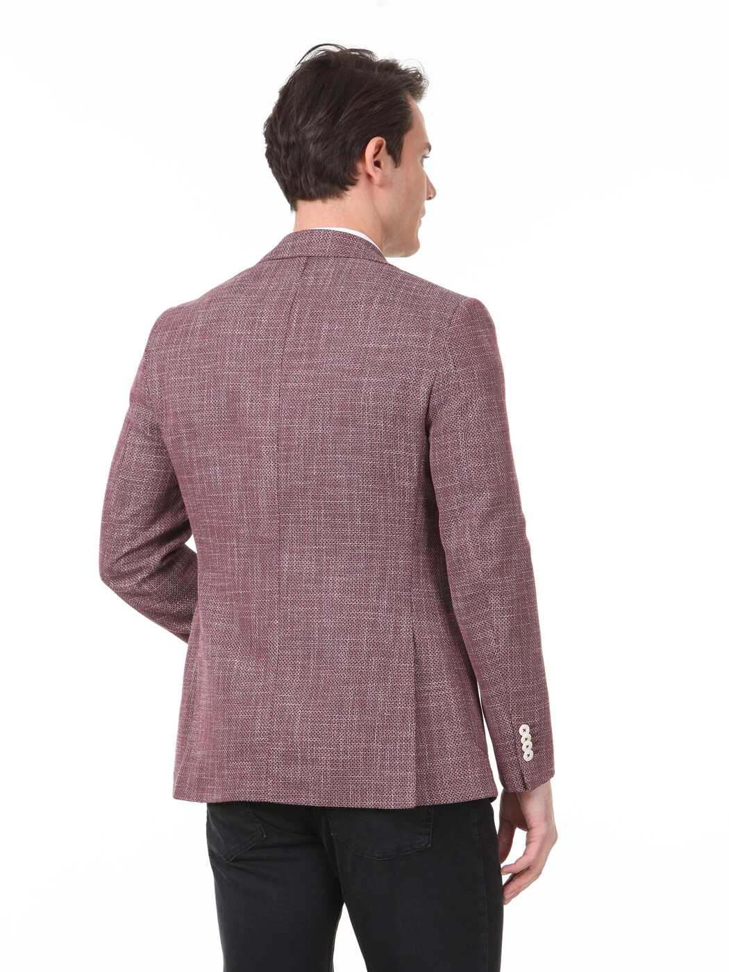 Koyu Kırmızı Mikro Regular Fit Ceket - 4