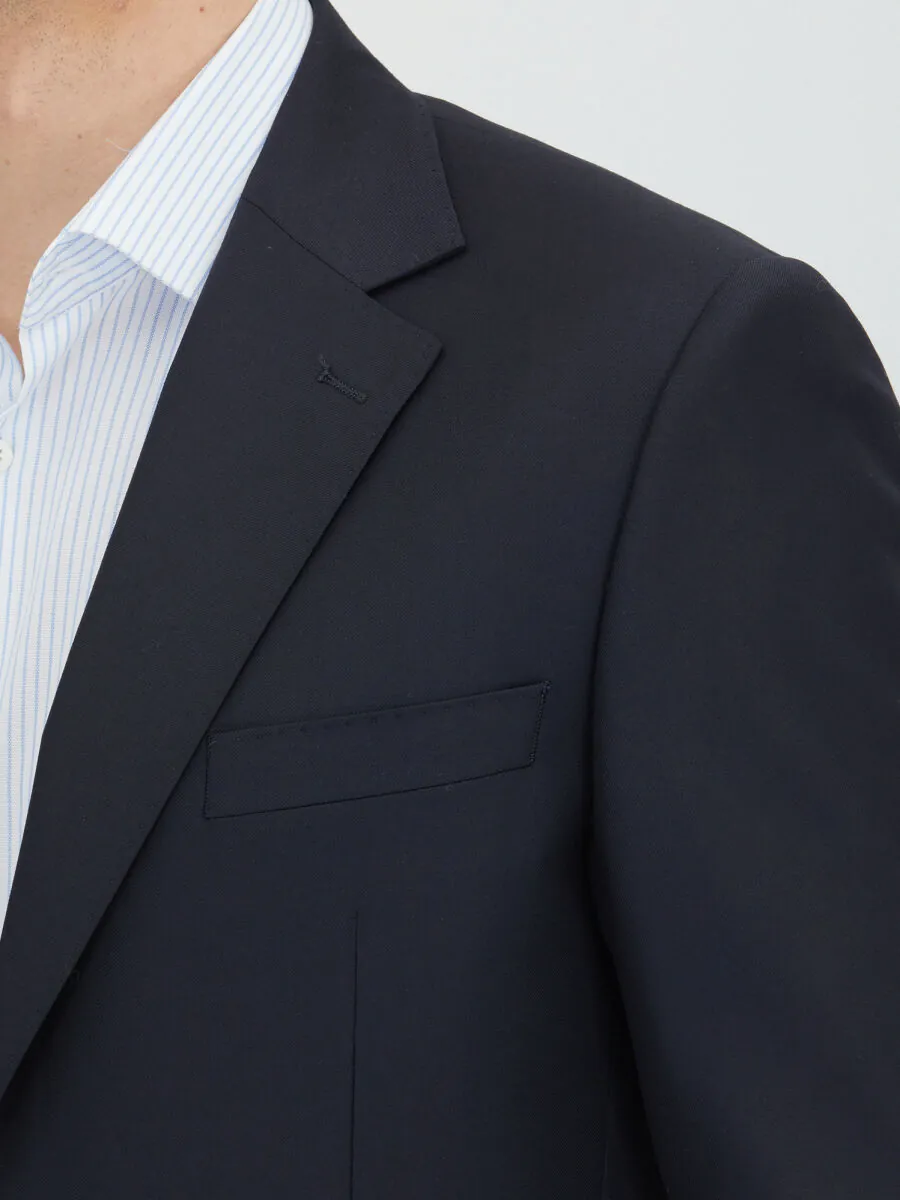 Koyu Lacivert Mikro Modern Fit %100 Yün Takım Elbise - 3