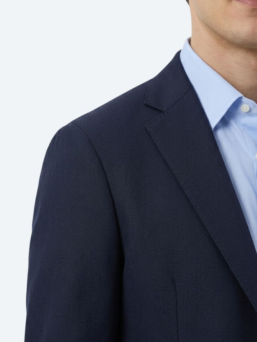 Koyu Lacivert Mikro Slim Fit %100 Yün Takım Elbise - 4