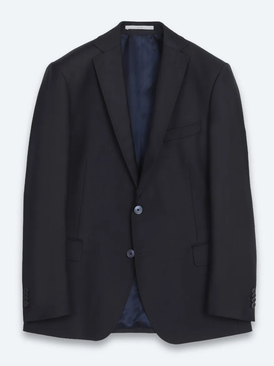 Koyu Lacivert Mikro Slim Fit %100 Yün Takım Elbise - 6