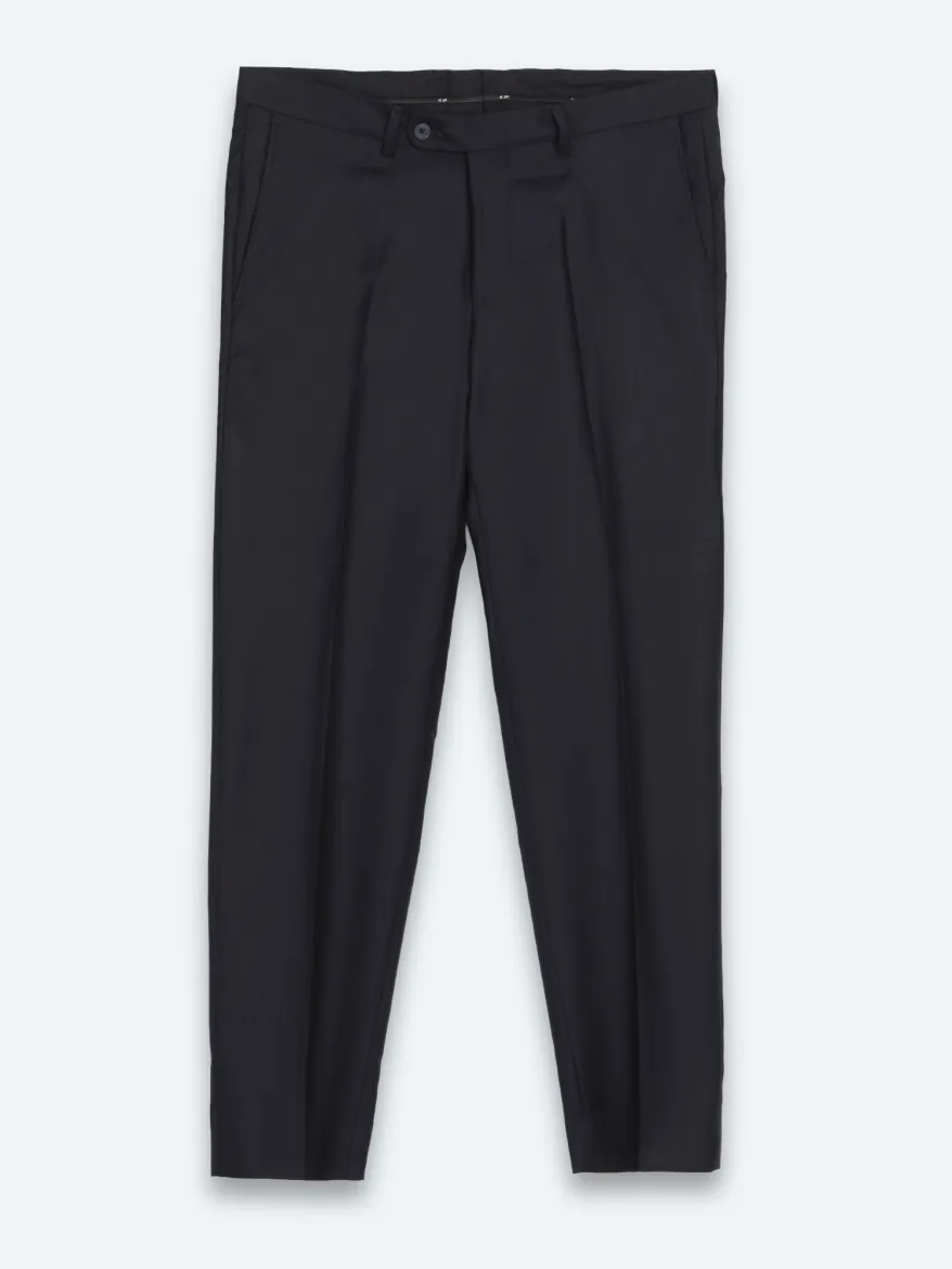 Koyu Lacivert Mikro Slim Fit %100 Yün Takım Elbise - 7
