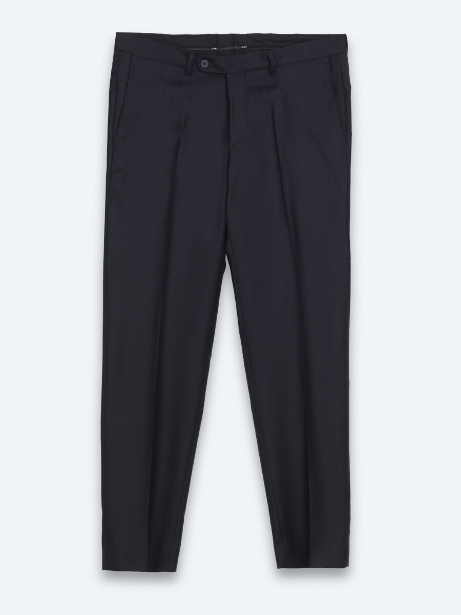 Koyu Lacivert Mikro Slim Fit %100 Yün Takım Elbise - 7