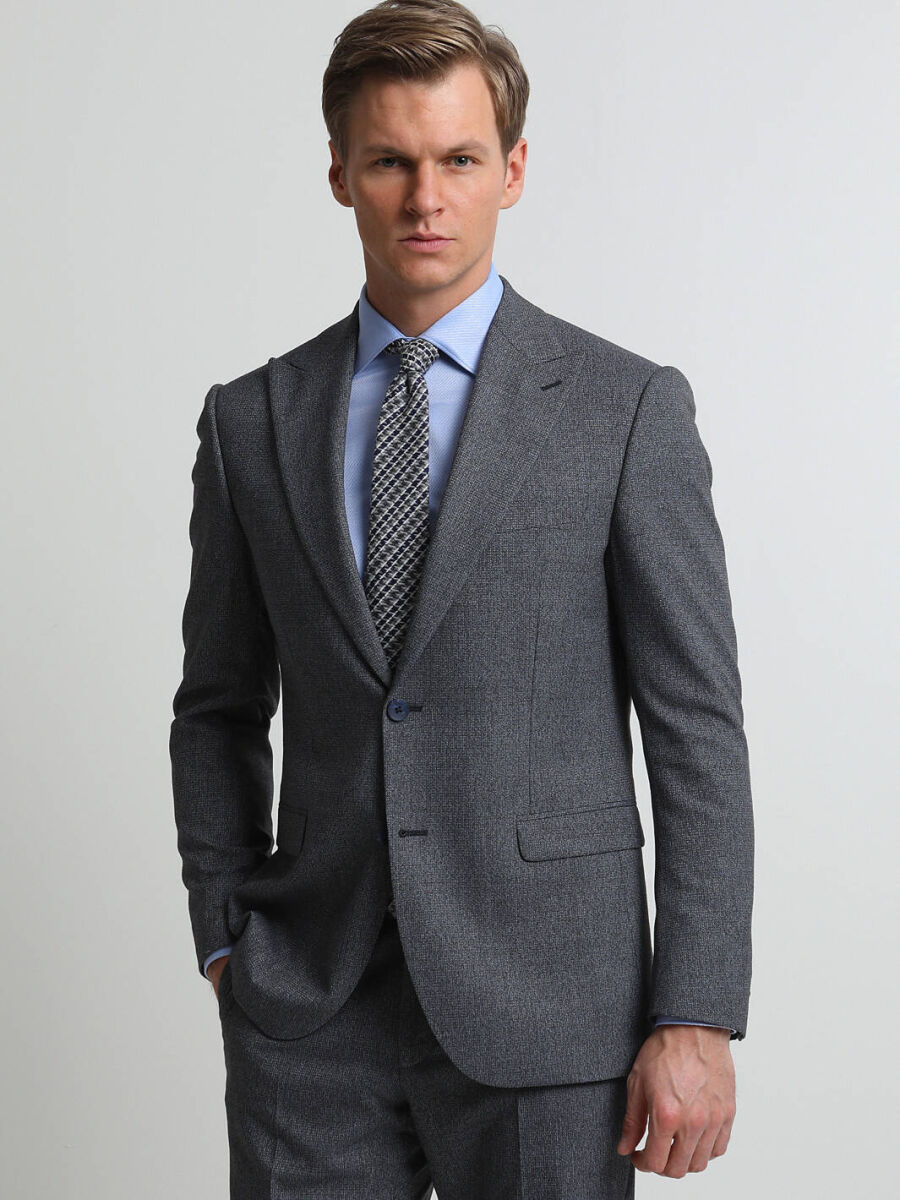 Koyu Mavi Mikro Regular Fit Takım Elbise - 3