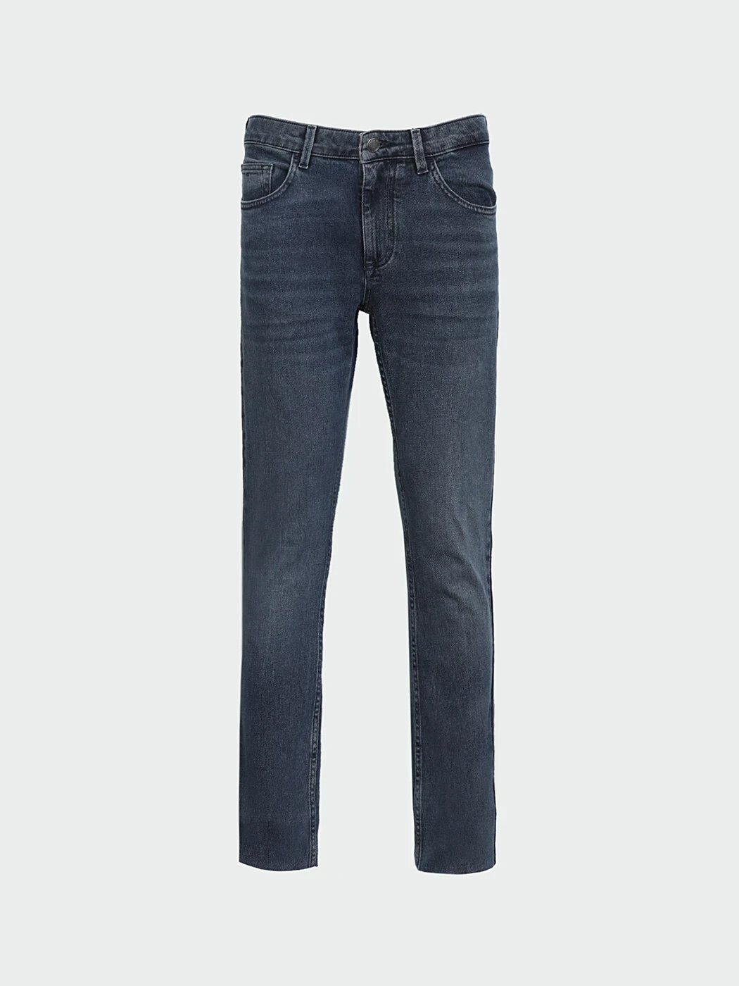 Koyu Mavi Slim Fit Denim Pamuk Karışımlı Pantolon - 5