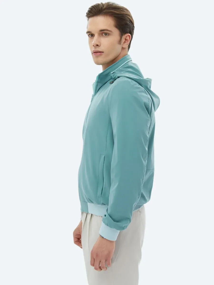 Koyu Mint Regular Fit Dik Yaka Casual Dokuma Mont - 6