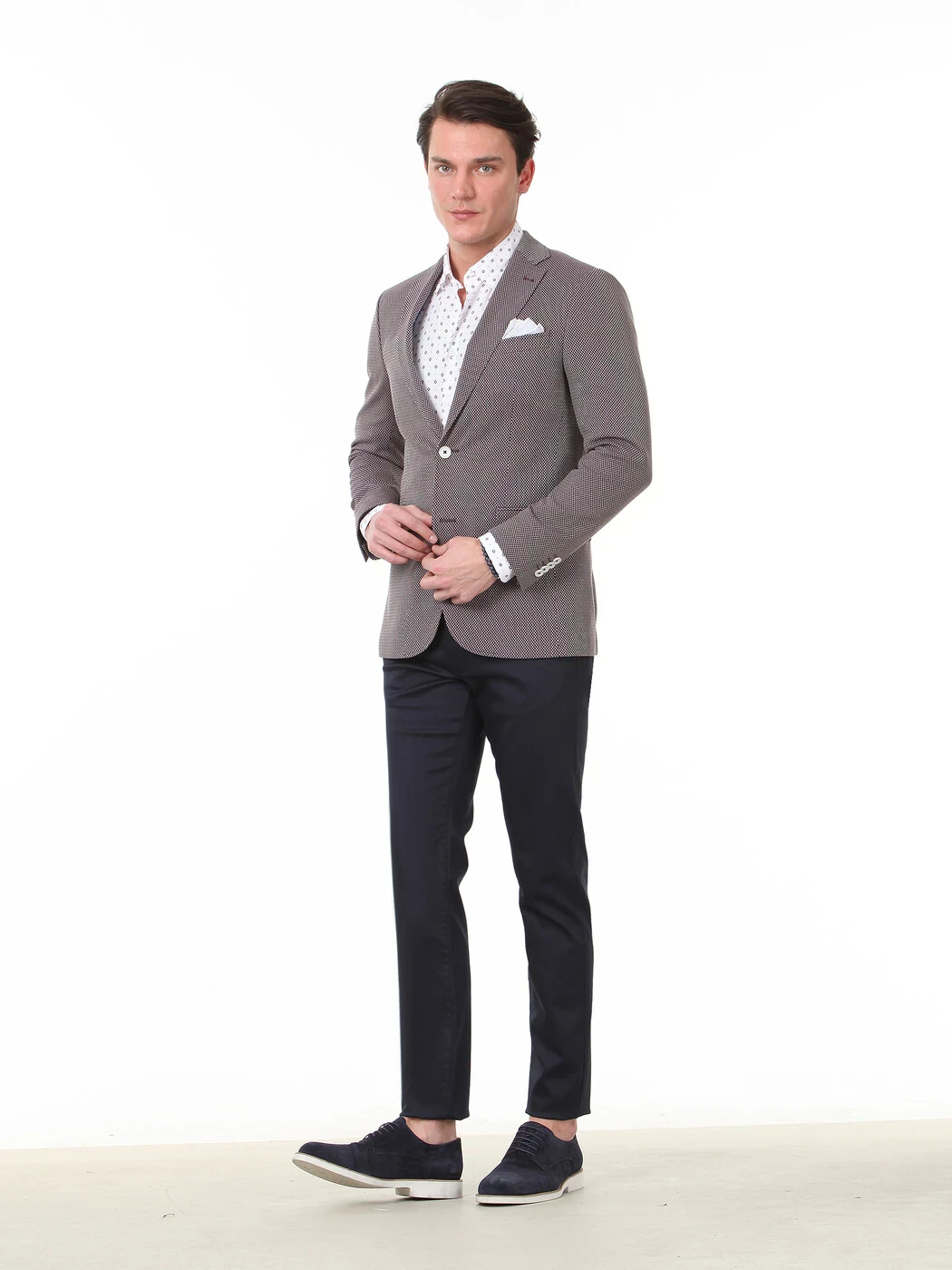 Koyu Mor Mikro Modern Fit Yün Karışımlı Ceket - 2