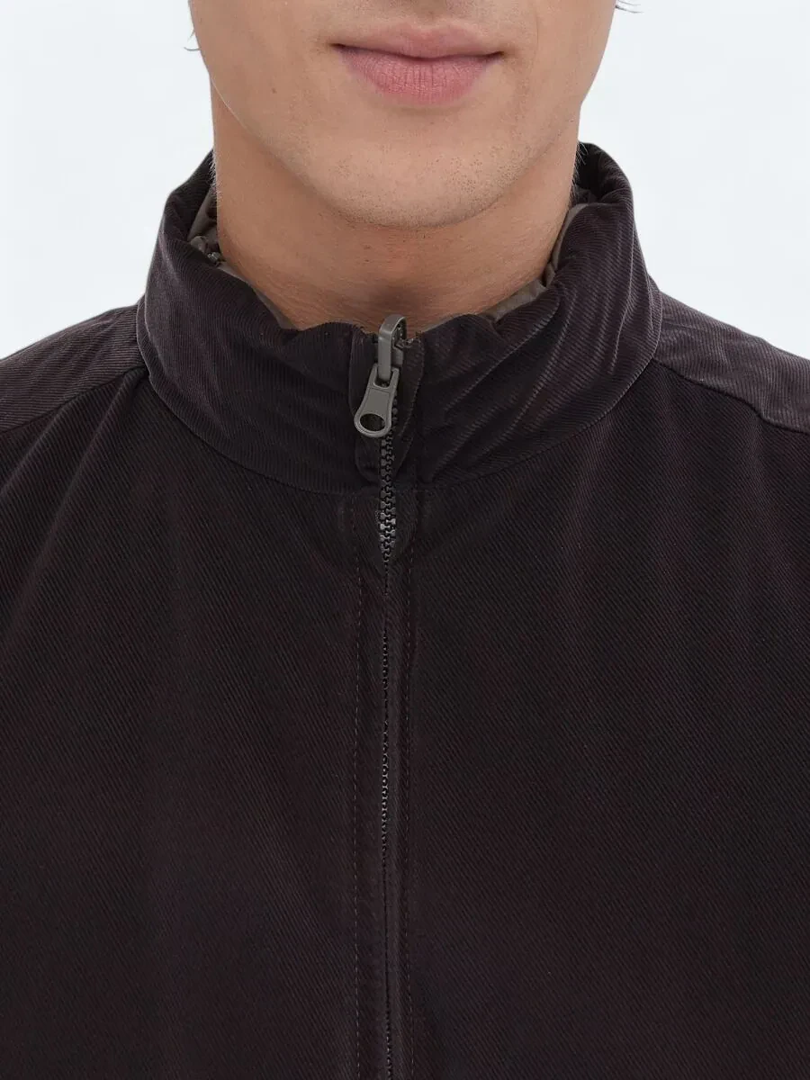 Koyu Vizon Regular Fit Gizli Kapüşon Casual Dokuma Spor Yelek - 8