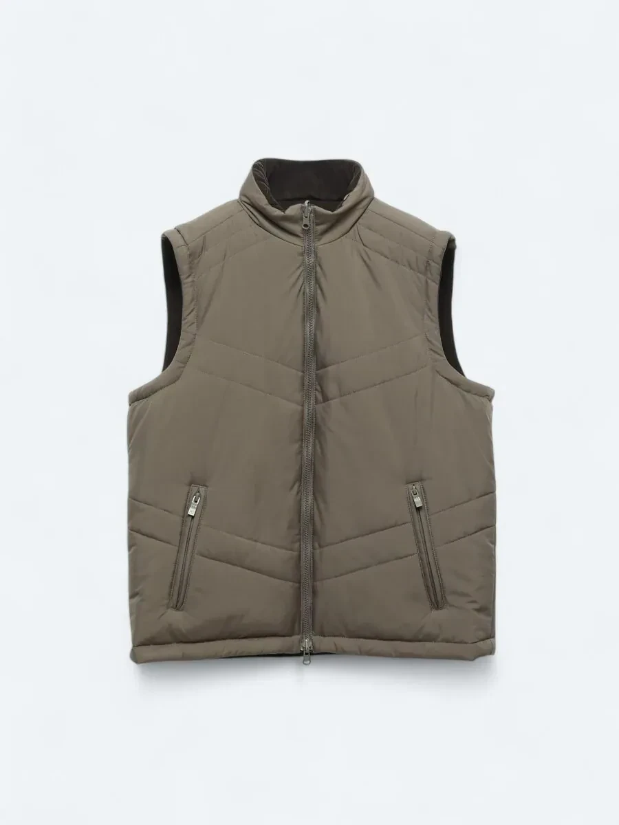 Koyu Vizon Regular Fit Gizli Kapüşon Casual Dokuma Spor Yelek - 13