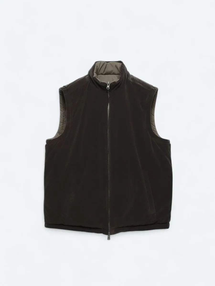 Koyu Vizon Regular Fit Gizli Kapüşon Casual Dokuma Spor Yelek - 14