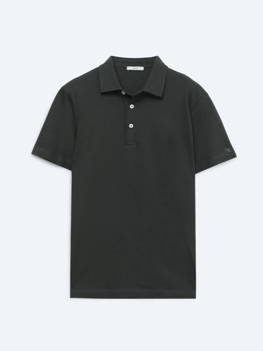 Koyu Yeşil Polo Yaka Pamuk Karışımlı T-Shirt - 6