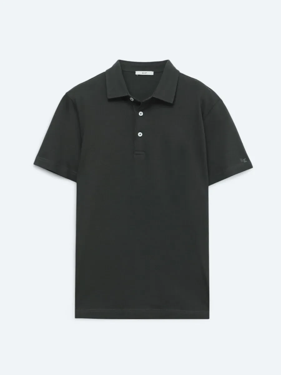 Koyu Yeşil Polo Yaka Pamuk Karışımlı T-Shirt - 6